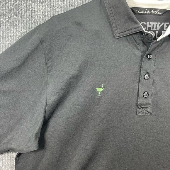 Travis Mathew Chive Golf Polo Shirt Men's Large Black Short Sleeve Casual - Picture 2 of 10